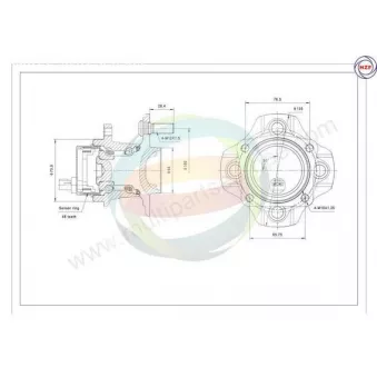 Roulement de roue arrière ODM-MULTIPARTS 70-090107
