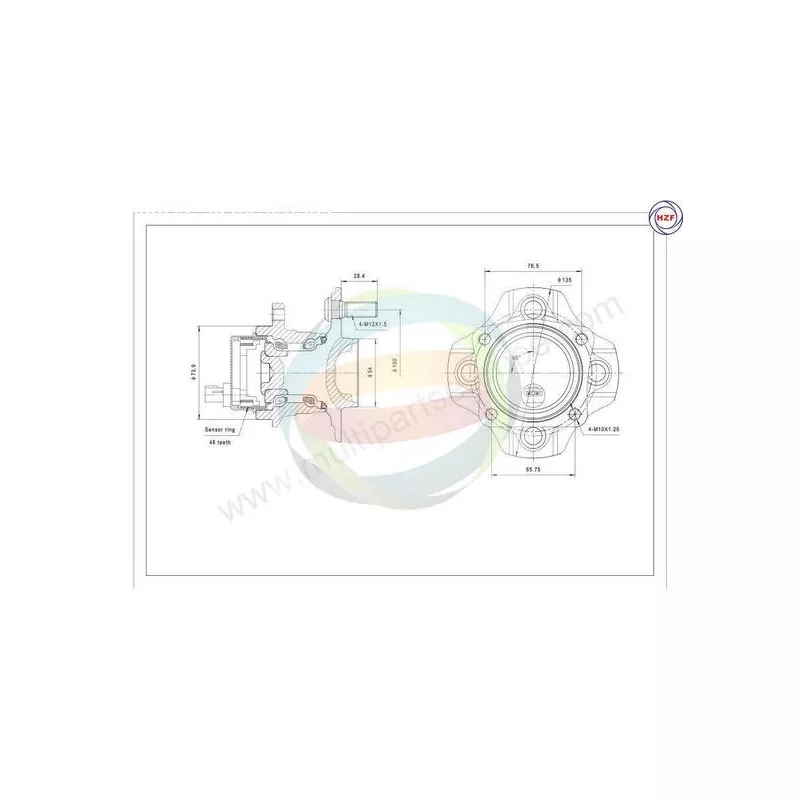 Roulement de roue arrière ODM-MULTIPARTS 70-090107
