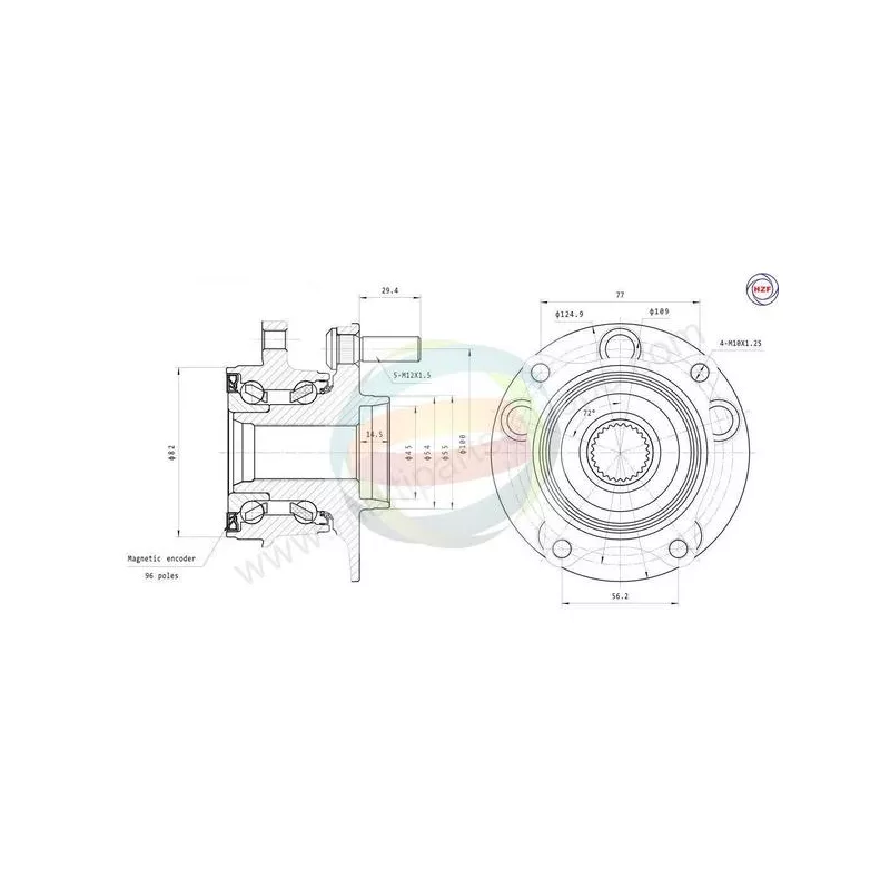 Roulement de roue avant ODM-MULTIPARTS 70-090124