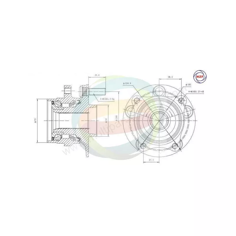 Roulement de roue avant ODM-MULTIPARTS 70-090125