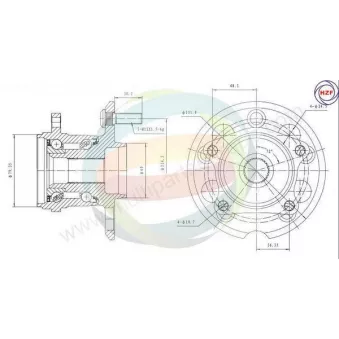 Roulement de roue arrière ODM-MULTIPARTS 70-090127