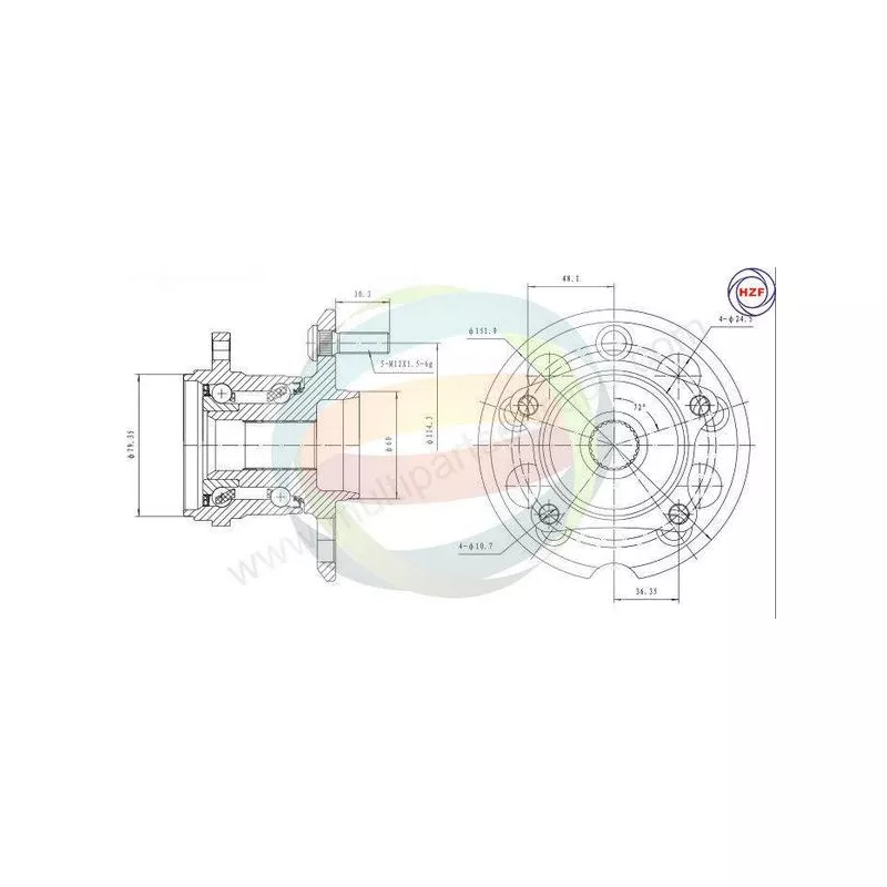 Roulement de roue arrière ODM-MULTIPARTS 70-090127