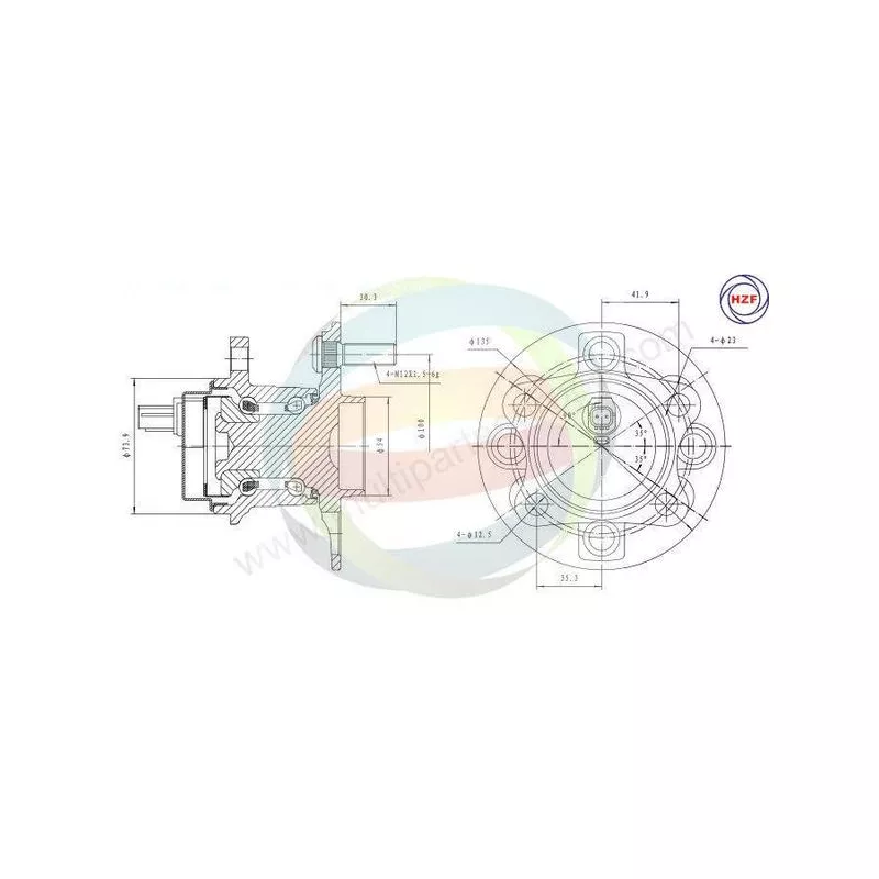 Roulement de roue arrière ODM-MULTIPARTS 70-090138