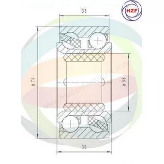 Roulement de roue avant ODM-MULTIPARTS 70-090146