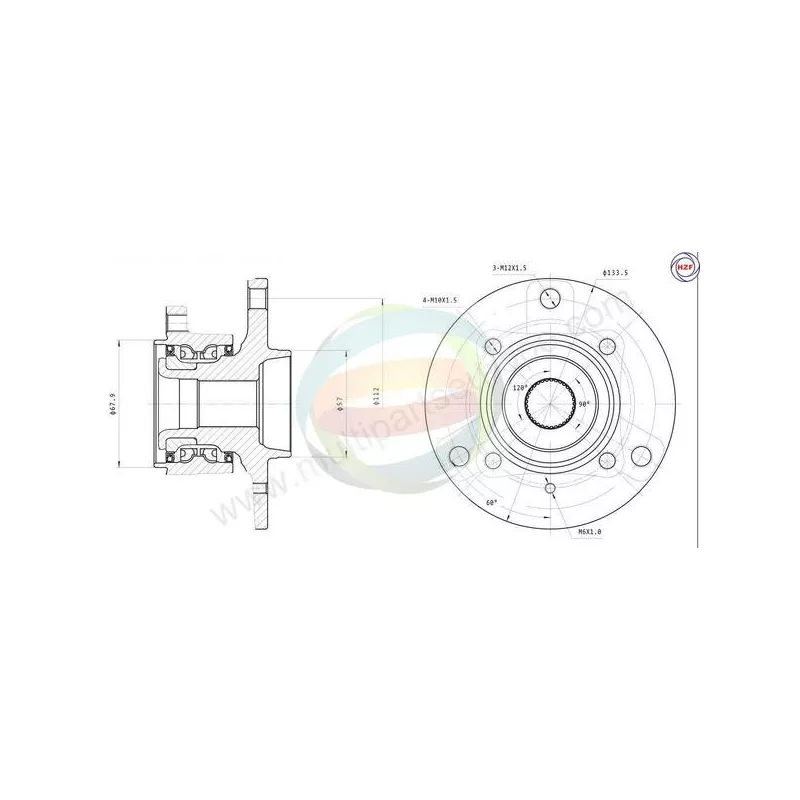 Roulement de roue arrière ODM-MULTIPARTS 70-140001