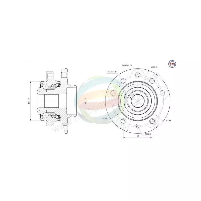 Roulement de roue avant ODM-MULTIPARTS 70-150010