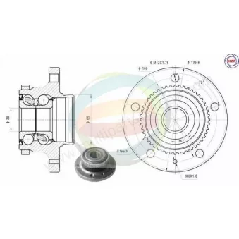 Roulement de roue arrière ODM-MULTIPARTS 70-150019