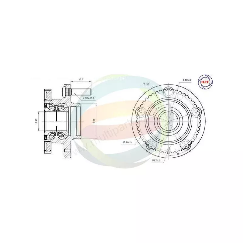 Roulement de roue avant ODM-MULTIPARTS 70-150024