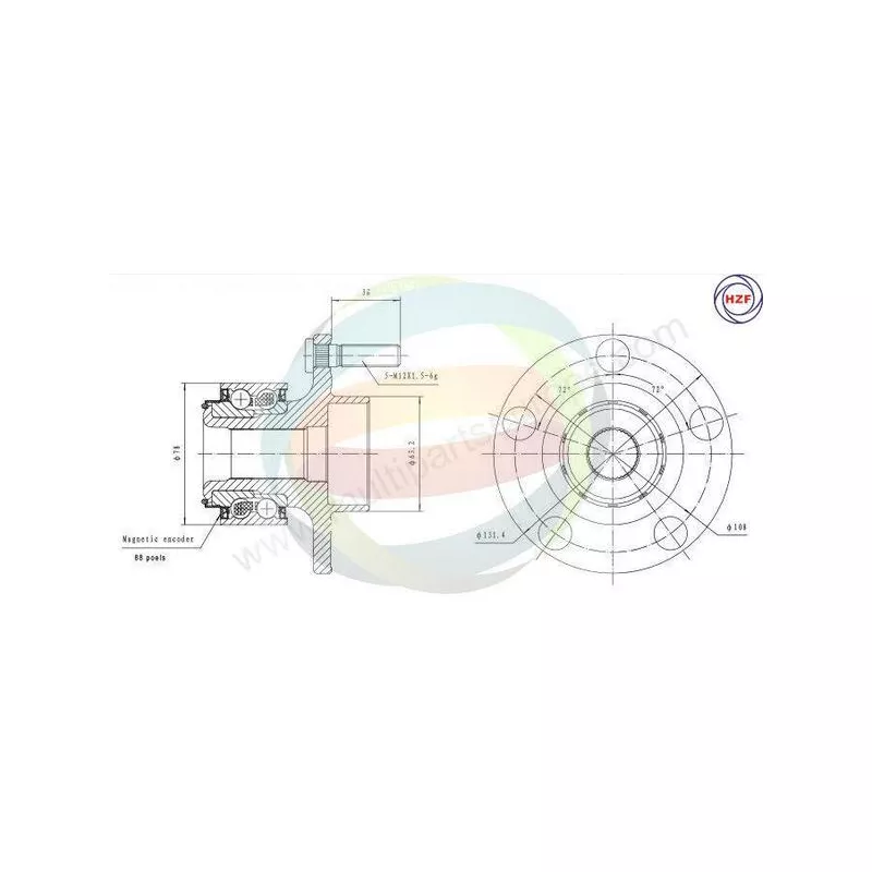 Roulement de roue avant ODM-MULTIPARTS 70-150026