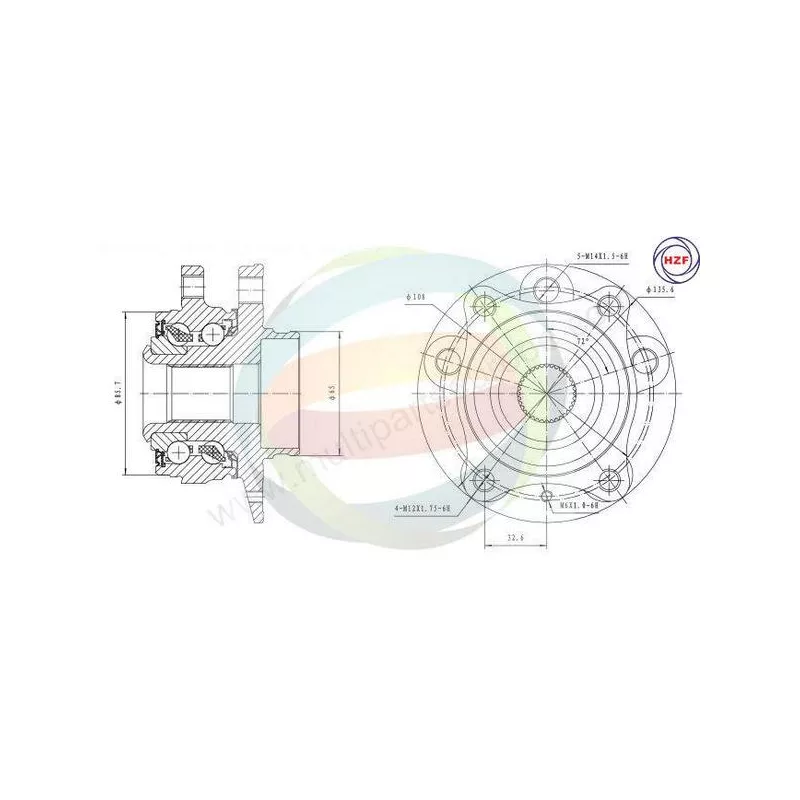 Roulement de roue avant ODM-MULTIPARTS 70-150030