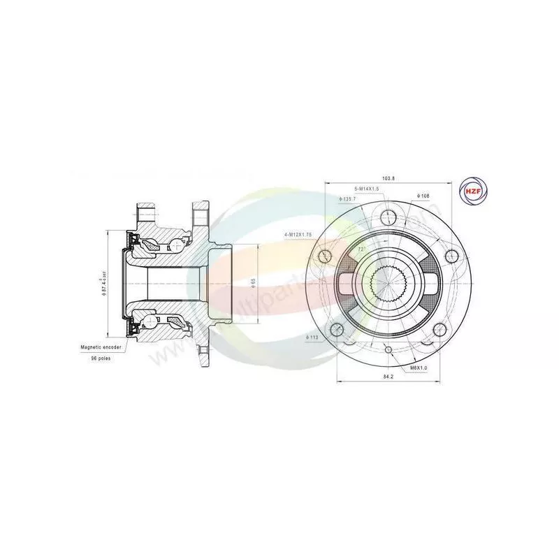 Roulement de roue arrière ODM-MULTIPARTS 70-150032