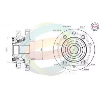 Roulement de roue avant ODM-MULTIPARTS 70-150033
