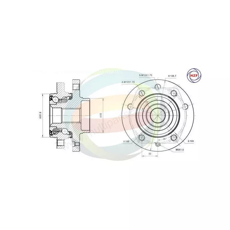 Roulement de roue avant ODM-MULTIPARTS 70-150033
