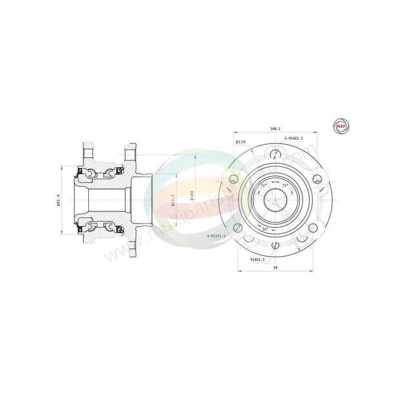 Roulement de roue arrière ODM-MULTIPARTS 70-150036