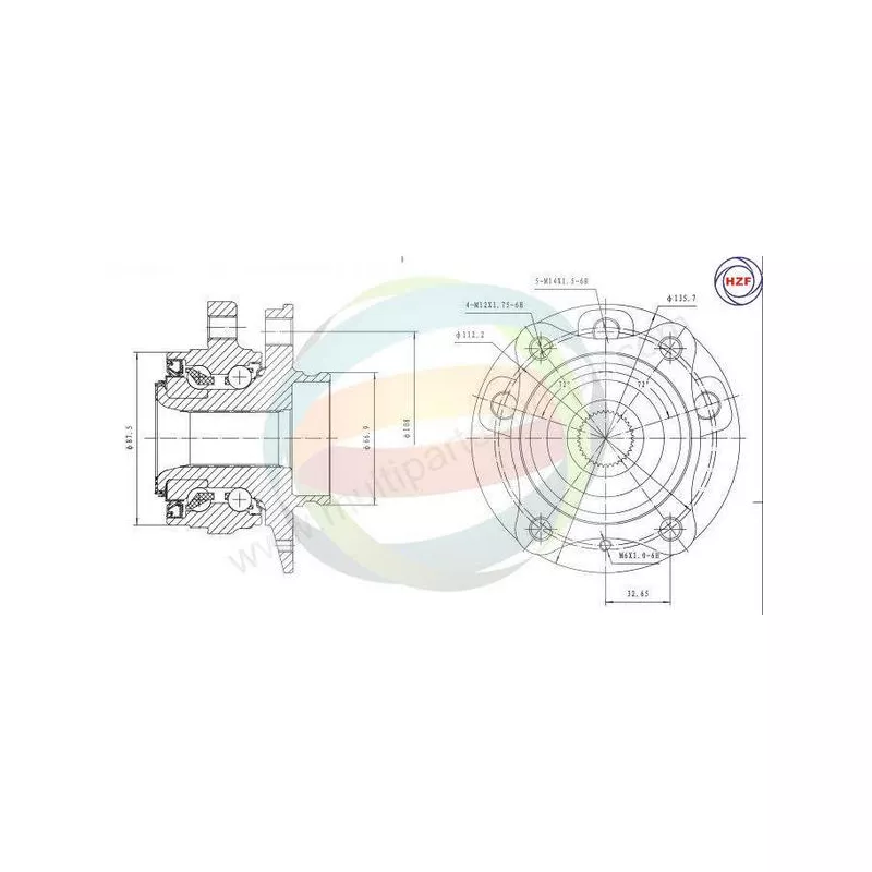 Roulement de roue avant ODM-MULTIPARTS 70-150040