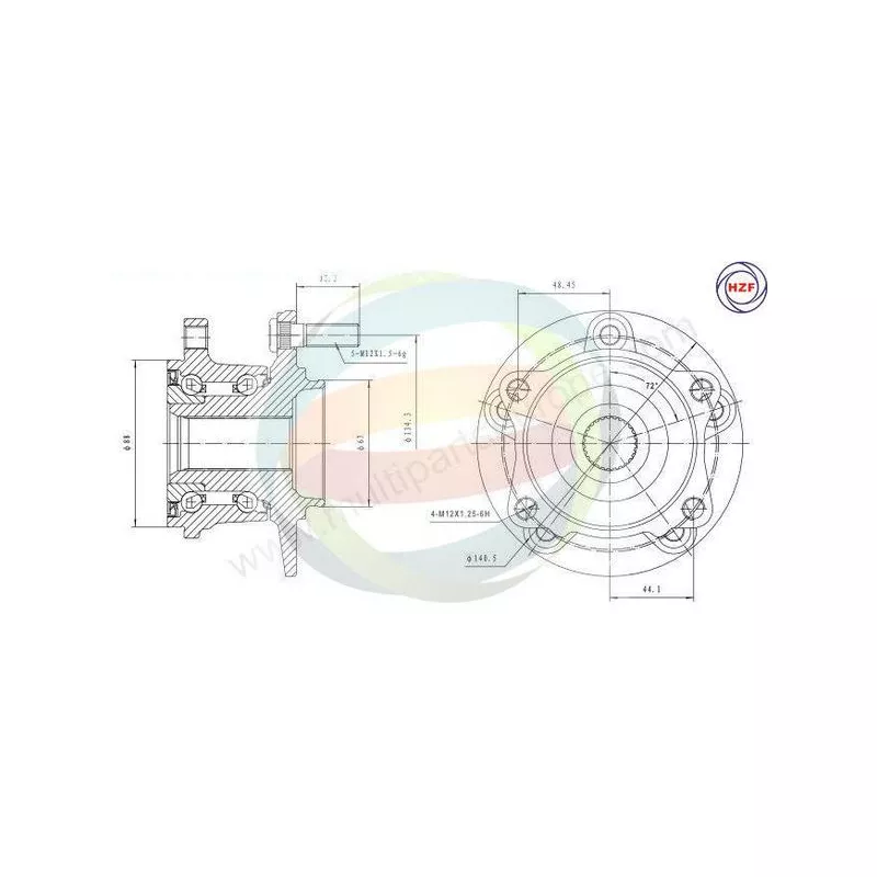 Roulement de roue arrière ODM-MULTIPARTS 70-160009