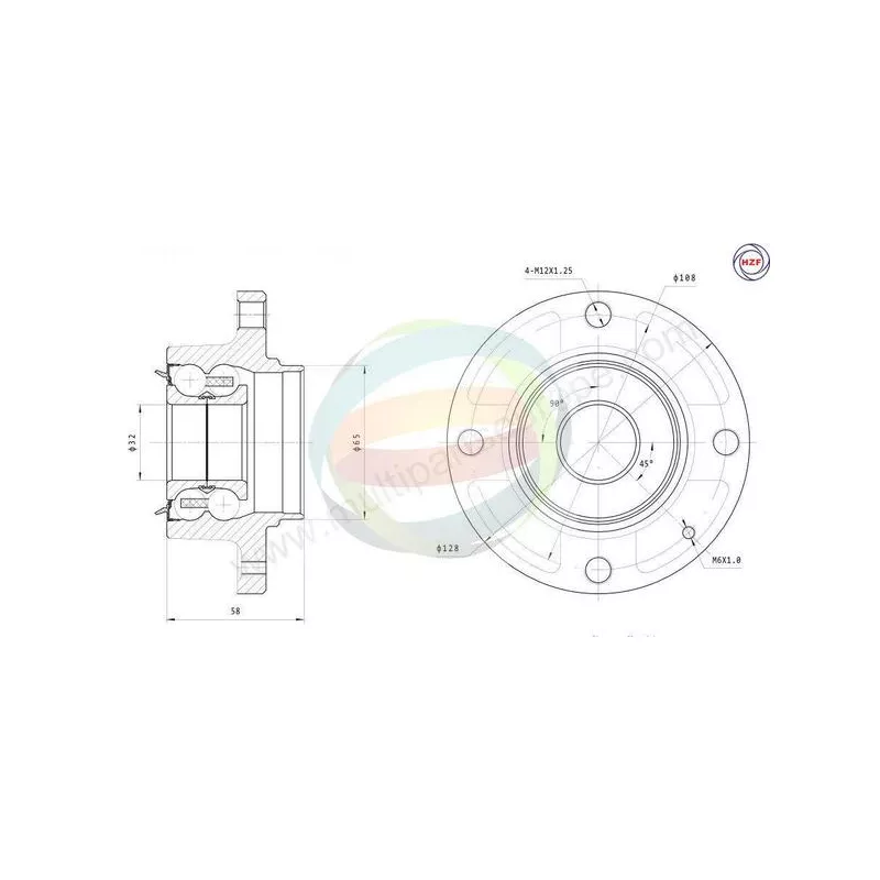 Roulement de roue arrière ODM-MULTIPARTS 70-160040