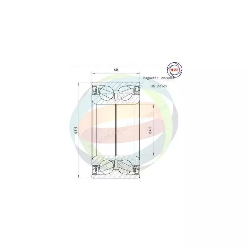 Roulement de roue avant ODM-MULTIPARTS 70-160058