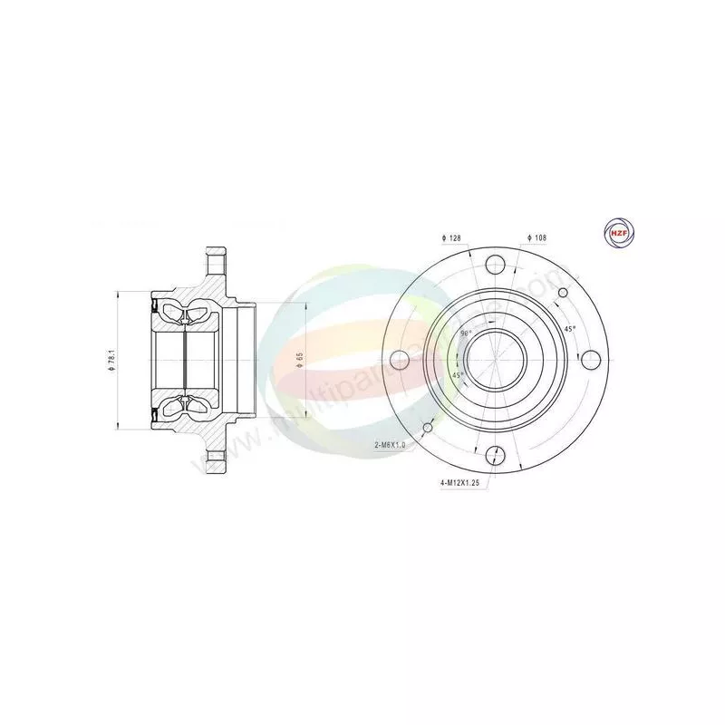 Roulement de roue arrière ODM-MULTIPARTS 70-160069
