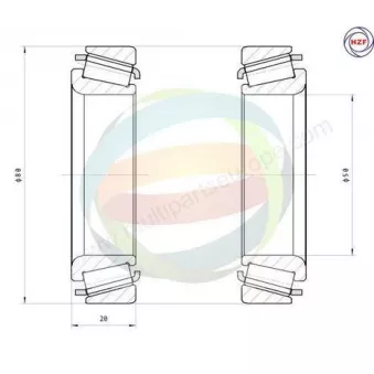 Roulement de roue avant ODM-MULTIPARTS 70-160086