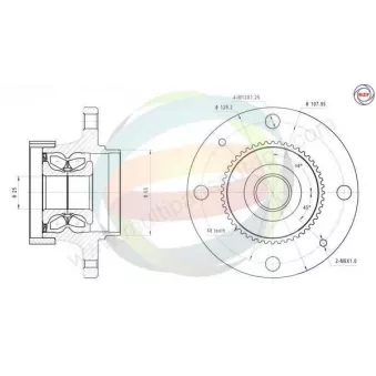Roulement de roue arrière ODM-MULTIPARTS 70-160112