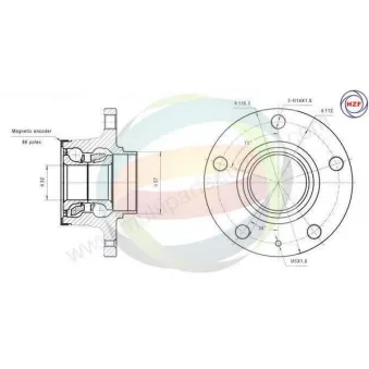Roulement de roue arrière ODM-MULTIPARTS 70-210037