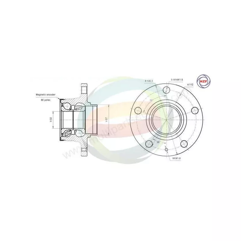 Roulement de roue arrière ODM-MULTIPARTS 70-210037