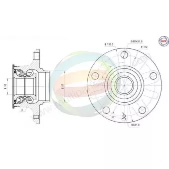 Roulement de roue arrière ODM-MULTIPARTS 70-210039