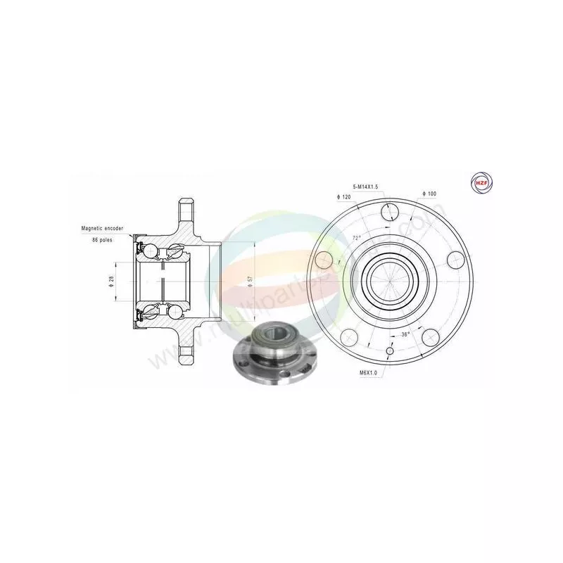 Roulement de roue arrière ODM-MULTIPARTS 70-210043
