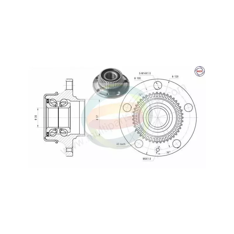 Roulement de roue arrière ODM-MULTIPARTS 70-210044