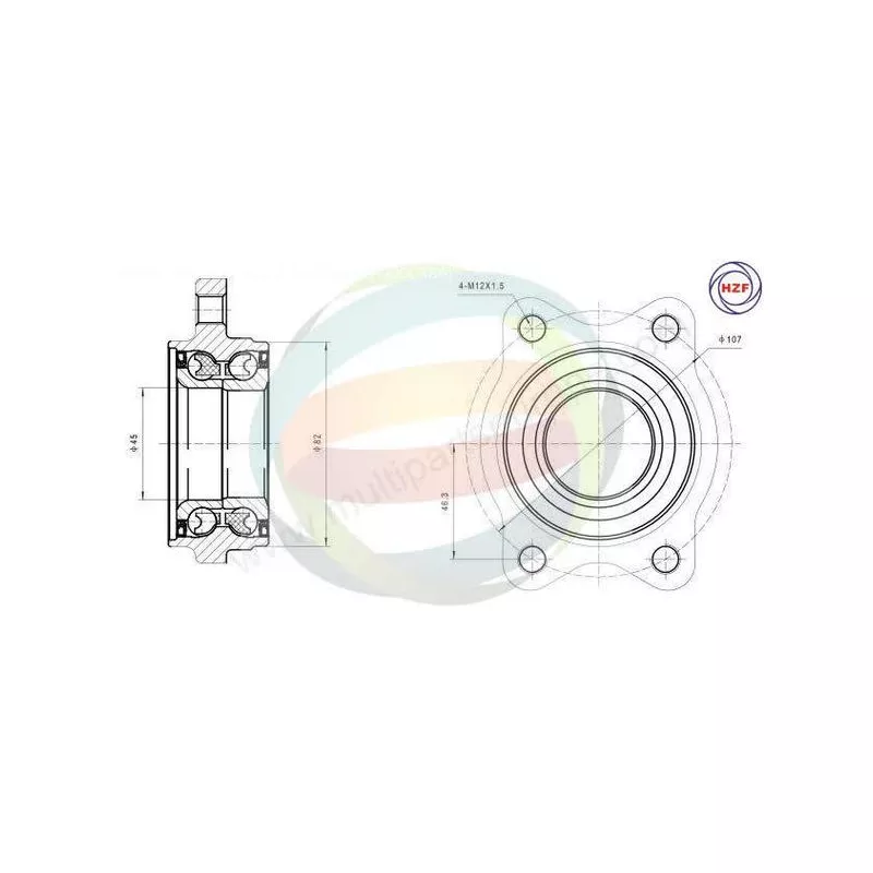 Roulement de roue avant ODM-MULTIPARTS 70-210047