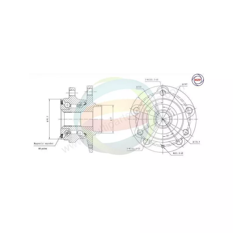 Roulement de roue avant ODM-MULTIPARTS 70-210064