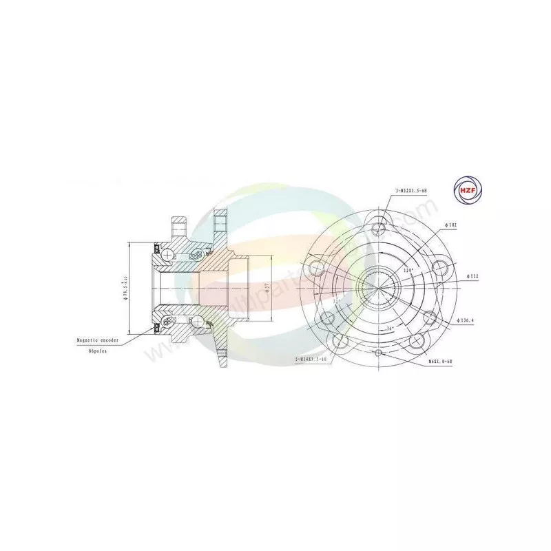 Roulement de roue avant ODM-MULTIPARTS 70-210065