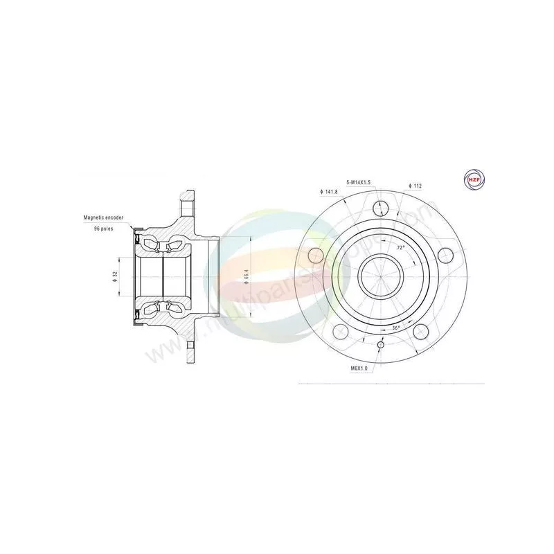 Roulement de roue arrière ODM-MULTIPARTS 70-210067
