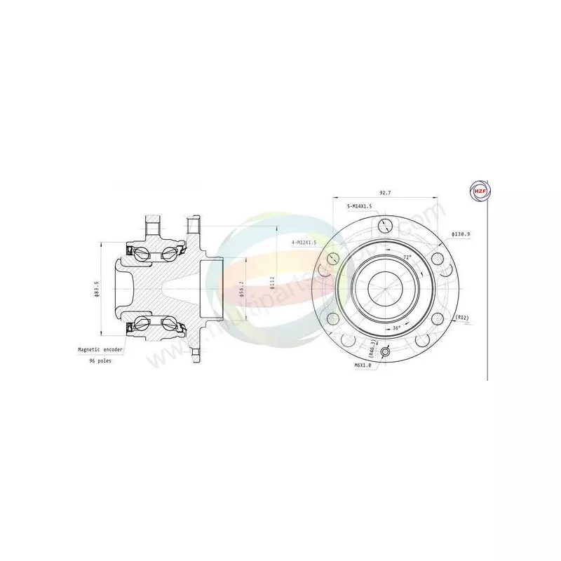 Roulement de roue arrière ODM-MULTIPARTS 70-210069