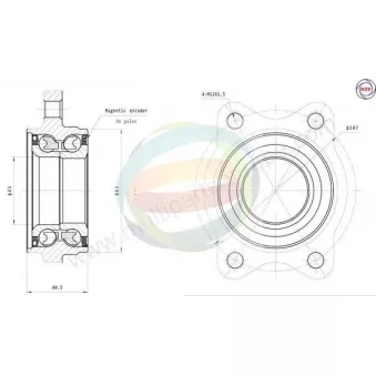 Roulement de roue avant ODM-MULTIPARTS 70-210071