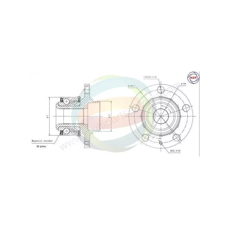 Roulement de roue avant ODM-MULTIPARTS 70-210079