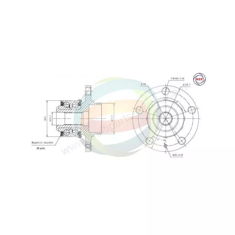 Roulement de roue avant ODM-MULTIPARTS 70-210080