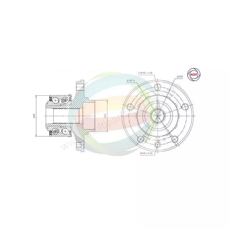 Roulement de roue avant ODM-MULTIPARTS 70-210086