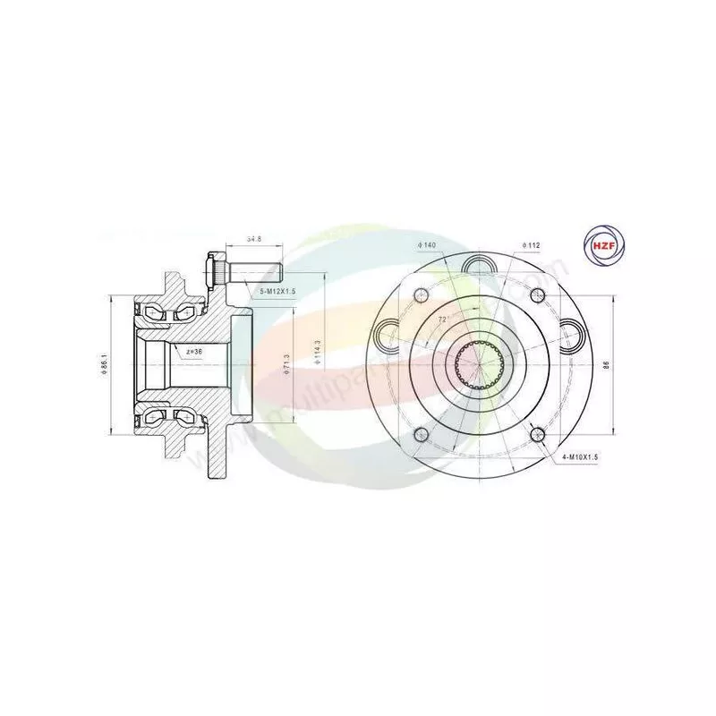 Roulement de roue avant ODM-MULTIPARTS 70-220011