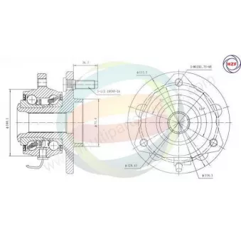 Roulement de roue avant ODM-MULTIPARTS 70-220040