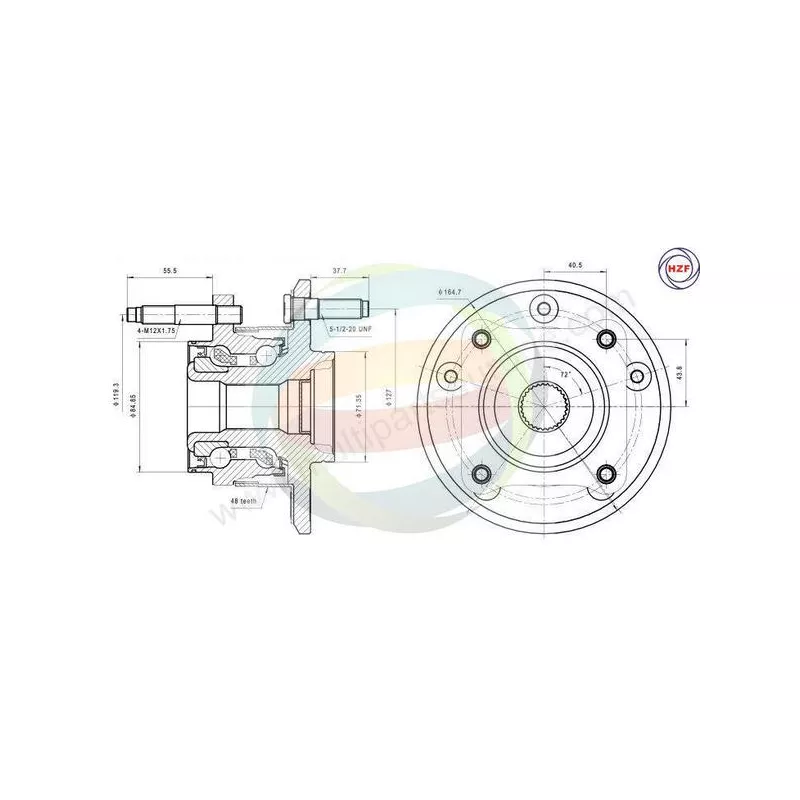Roulement de roue arrière ODM-MULTIPARTS 70-220045