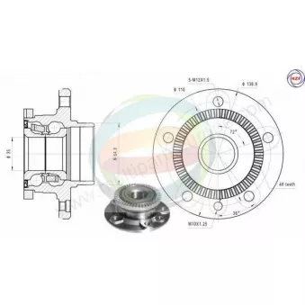 Roulement de roue avant ODM-MULTIPARTS 70-230001