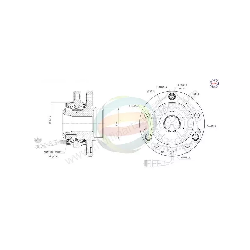 Roulement de roue avant ODM-MULTIPARTS 70-230015