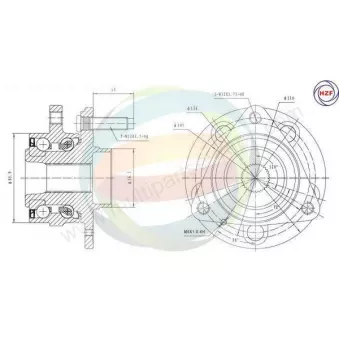 Roulement de roue avant ODM-MULTIPARTS 70-230017