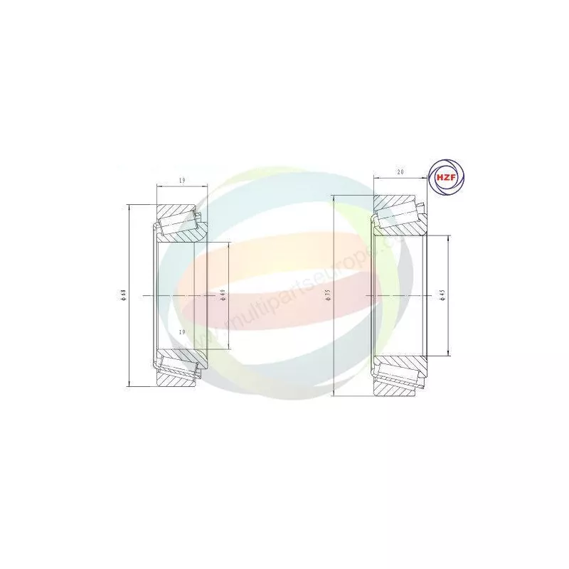 Roulement de roue avant ODM-MULTIPARTS 70-230022
