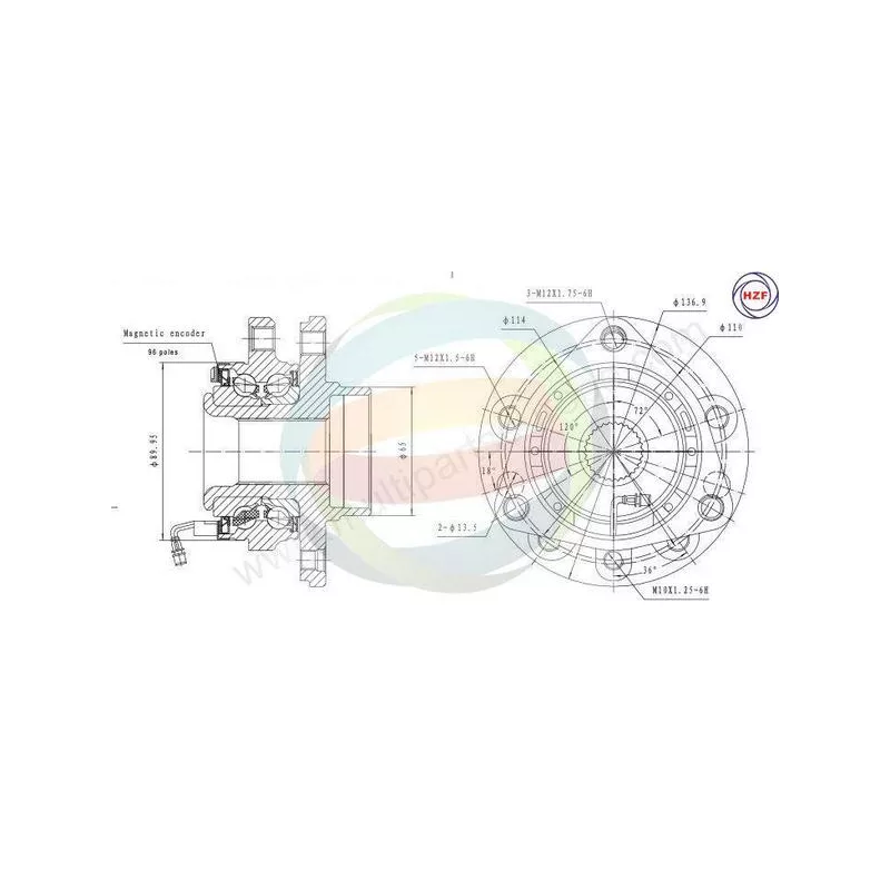 Roulement de roue avant ODM-MULTIPARTS 70-230026