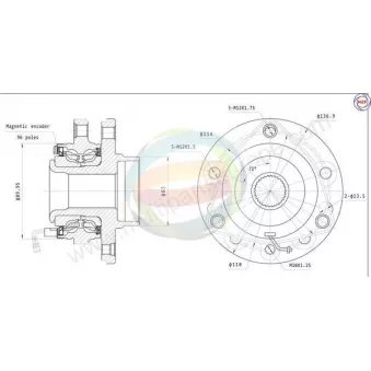 Roulement de roue avant ODM-MULTIPARTS 70-230032