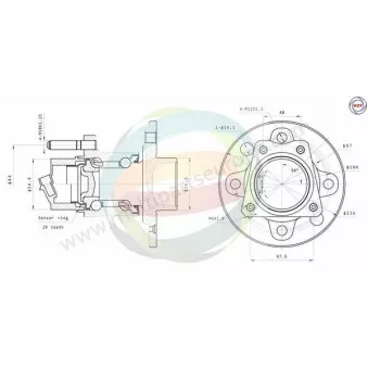 Roulement de roue arrière ODM-MULTIPARTS 70-230035