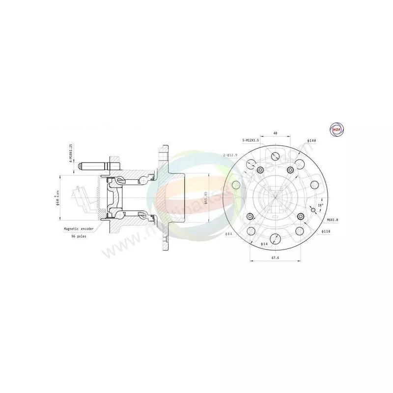 Roulement de roue arrière ODM-MULTIPARTS 70-230050